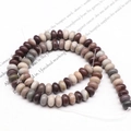 Macro shot of natural stone abacus beads in earthy tones for DIY jewelry making - 4*6mm 1 Strand (Approx 90pcs) / Petrified Wood
