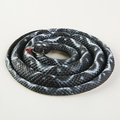 Realistische zusammengerollte schwarze Gummischlange mit weißen Ringen und roter Zunge - Schwarz-weiße Schlange (130CM) / Schwarz-Weiß-Muster