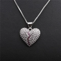 Collana con ciondolo a cuore spezzato argento con cristalli rossi e trasparenti - scatola catena