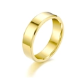 Bague plate dorée minimaliste en acier titane poli avec une finition miroir lisse - US 5 / Or