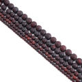 Perline in agata maculata rossa e nera opaca per gioielli fai-da-te in varie dimensioni - 4mm/Foro 0.8mm/Circa 85pz / Pietra Rosso Fiore Smerigliata