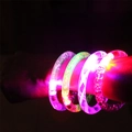 Set of four colorful LED glowing bracelets in pink, green, white, and red light - Luminous Acrylic Bracelet