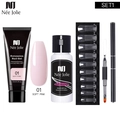 Kit professionnel de gel d'extension d'ongles rose tendre avec solution et formes - Ensemble de 4 Pièces (51227) / No. 01 Rose Doux