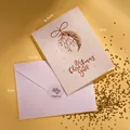 Three-fold Christmas greeting card set with white envelope and floral art print - Design F (it's Christmas y'all Mistletoe)