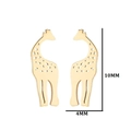 Golden stainless steel giraffe stud earrings for women, 10mm height minimalist animal jewelry - 277 Giraffe / Gold