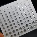 Self-adhesive silver acrylic face gems in various sizes for eye makeup and DIY art - Multi-size Mix / White 3/4/5/6mm