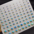 AB color iridescent rhinestone pearl stickers in assorted sizes for face and eye makeup - Multi-size Mix / AB White 3/4/5/6mm