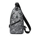Zaino monospalla mimetico impermeabile con porta USB e tessuto in tela Oxford - Grigio