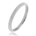Bracciale minimalista in acciaio argento con pavé di cristalli a 4 file su fondo bianco - Bianco