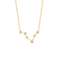 Collana con ciondolo costellazione dorata e pietre di zircone in motivo a stella - Oro-Pesci