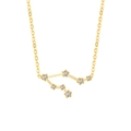 Collier constellation doré avec pierres en zircone blanc sur une fine chaîne maille - Or-Gémeaux