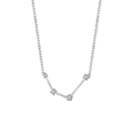 Collier constellation argenté avec diamants géométriques sur une chaîne maille fine - Argent-Verseau