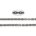 Accessorio per gioielli fai-da-te con catena in metallo nero da 5m e maglie per perle - 4x3mm Nero fucile 5m