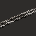 Catena a maglie in acciaio argentato per la creazione di gioielli fai da te e orecchini - Catena tonda O 4x3mm K bianco 5m