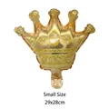Small gold crown foil balloon for party decor with star patterns 29x28cm size - Small Bright Gold Crown