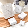Elegant marble pattern jewelry gift box set with matching paper bag and golden lines - Gold Line Marble / 5*5*3cm Earring/Ring Box