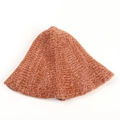 Detail shot of the caramel knitted pointed bucket hat showing thick wool texture - M (56-58cm) / Caramel color