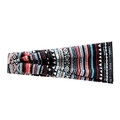 Bohemian style geometric stripe yoga headband in red blue and white soft elastic fabric - Multicolor Geometric Stripe