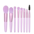 Portable 8-piece mini makeup brush set in elegant purple finish for travel use - 8Pcs Set / Macaron Purple