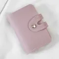 Portacarte in pelle malva con 26 scomparti e chiusura sicura con bottone a pressione - Viola Pasta di Fagioli