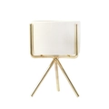 Modern white ceramic succulent pot on a sleek gold metal tripod stand for home decor - Gold - Small