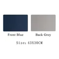 Tovaglietta in pelle double-face blu e grigia, 43x30cm, impermeabile e resistente al calore - Blu + Grigio (Tovaglietta 43*30cm)