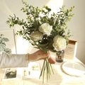 Rose Eucalyptus Bouquet D41-2300 Cream White