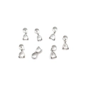 7er-Pack silberne Anhängerschlaufen aus Metall für Schmuckherstellung DIY - 5x15mm / Weiß K/Silber