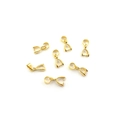 Goldene Kupfer-Anhängerschlaufen für Schmuckherstellung im Profi-Set auf Weiß - 5x15mm / Gold