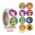 1-inch roll of cute animal motivational stickers with superb and wow phrases - Style A-213 Forest Creatures