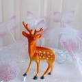 Christmas felt cake topper featuring an orange deer ornament with white spots - Orange Spotted Sika Deer Style / Standard Spec