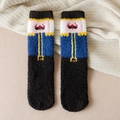 Chaussettes de Noël en polaire corail avec un joli motif de soldat casse-noisette - Taille unique / Soldat Casse-Noisette