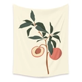 Arazzo da parete boho minimalista con rami di alberi da frutto per decorazioni d'interni - LC-03 (Illustrazione di Pesca) / 73X95CM (Peluche Corto)