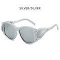 Lunettes de soleil punk argentées avec monture profilée futuriste et verres assortis - Argent/Argent