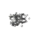 Dark metal open jump rings for jewelry making on white background, bulk connector set - 4mm x 0.7mm (15g) / Gun Black