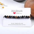 Detail of tiger eye and sandalwood beaded bracelet on Handmade with Love card - 8mm B0242