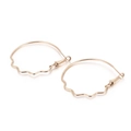 Orecchini a cerchio ondulati in oro rosa con design circolare minimalista - Oro Rosa (KE97025-KFC)