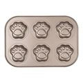 Champagne gold 6-cavity cat claw shaped metal baking mold for cakes and desserts - 6-Cavity Cat Claw - Gold