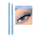 Detail van waterbestendige hemelsblauwe crème gel eyeliner pen en make-up effect #08 - Maat 8