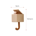 Cartoon brown bear adhesive wall hook with pop-up lid design for key and hat storage - Retractable Hook - Little Brown Bear (Boxed)