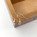 Rose gold S925 sterling silver earring hooks with ball and coil for DIY jewelry making - Rose Gold Stamped 925 Ear Hook
