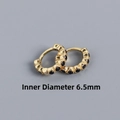 Golden S925 silver ear cuffs with black zircon inlays and 6.5mm inner diameter - 6.5mm Golden Color Black Zircon