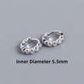S925 Sterling Silber Ohrringe mit Zirkonia und einem Innendurchmesser von 5,5mm - 5.5mm Platinfarbe Weißer Zirkonia