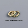 S925 sterling silver hoop earrings in gold with emerald green stones and 6.5mm inner diameter - 6.5mm Golden Color Green Zircon