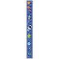 Space-themed kids growth chart canvas with colorful planets and rockets design - Blue Planet