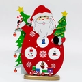 Wooden Christmas tree ornament with Santa Claus and snowman table decoration craft - New Large Red Santa