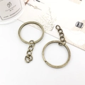 Llaveros de metal bronce con cadena de cuatro eslabones para proyectos de manualidades DIY - 30MM / Con Cadena / Bronce