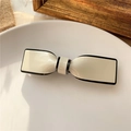 Elegante fermaglio per capelli a fiocco crema con bordo nero e design a clip a molla - Grande - Beige