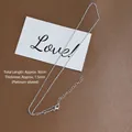 Adjustable 1.5mm silver-plated flat O-link necklace chain with lobster clasp, 50cm length - White Gold Color (50cm/1.5mm)