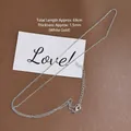 Adjustable 1.5mm white gold plated slim O-chain necklace 69cm with lobster clasp - White Gold Color (69cm/1.5mm)